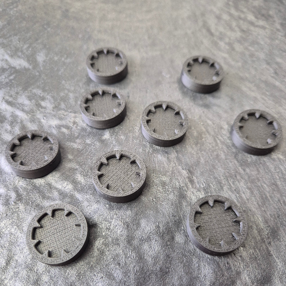 Exclusive reusable character tokens for TTRPG's like DND. An alternative for DND minis. Made from black PLA material