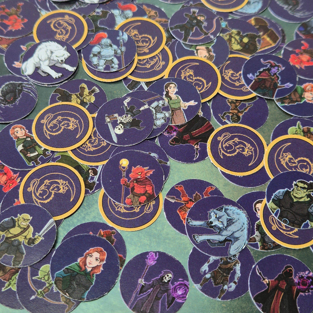 Exclusive reusable character tokens for TTRPG's like DND. An alternative for DND minis. Made from PLA material